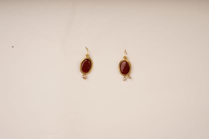 Handcrafted Brass Work Gemstone Earrings for Women