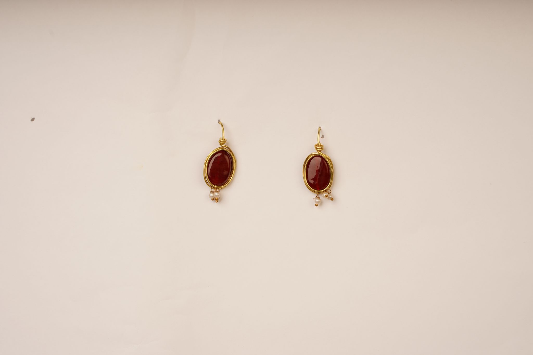 Handcrafted Brass Work Gemstone Earrings for Women