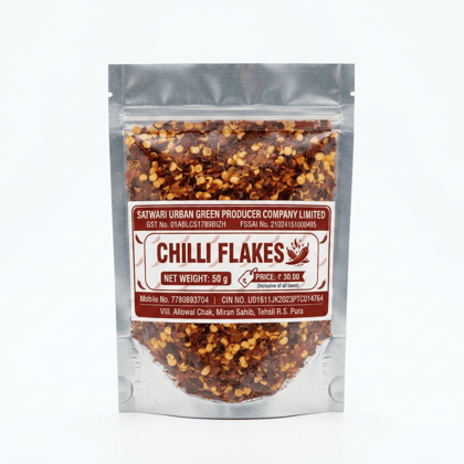 Premium Chilli Flakes – Satwari Urban Green 50 gram Premium Chilli Flakes – Satwari Urban Green 50 gram