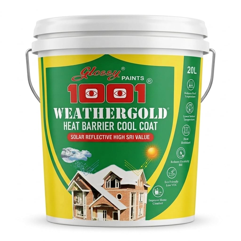 1001 Heat Barrier A Cool Roof Coating/Heat Reflective Paint I Solar Reflective Roof Coating |Summer Cool | Heat Resistance Paint | High Sri Terrace Cooling White WT - 1 Kg