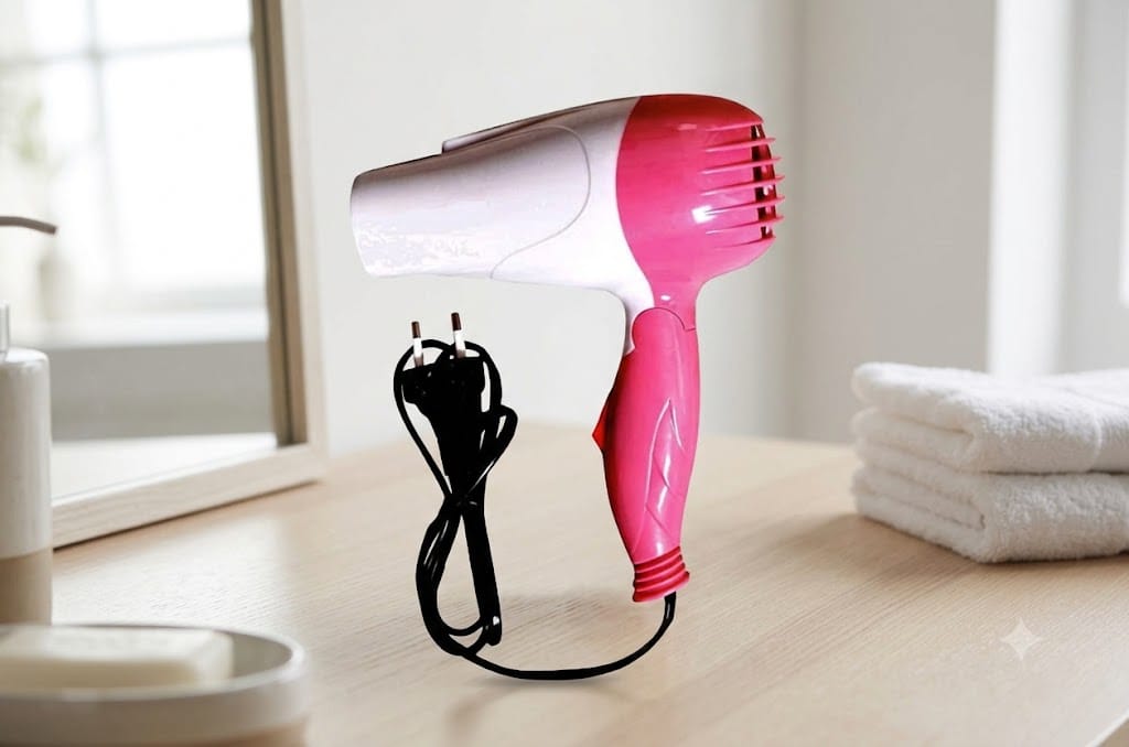 1000W Turbo Mini Foldable Hair Dryer (Multicolor Edition)