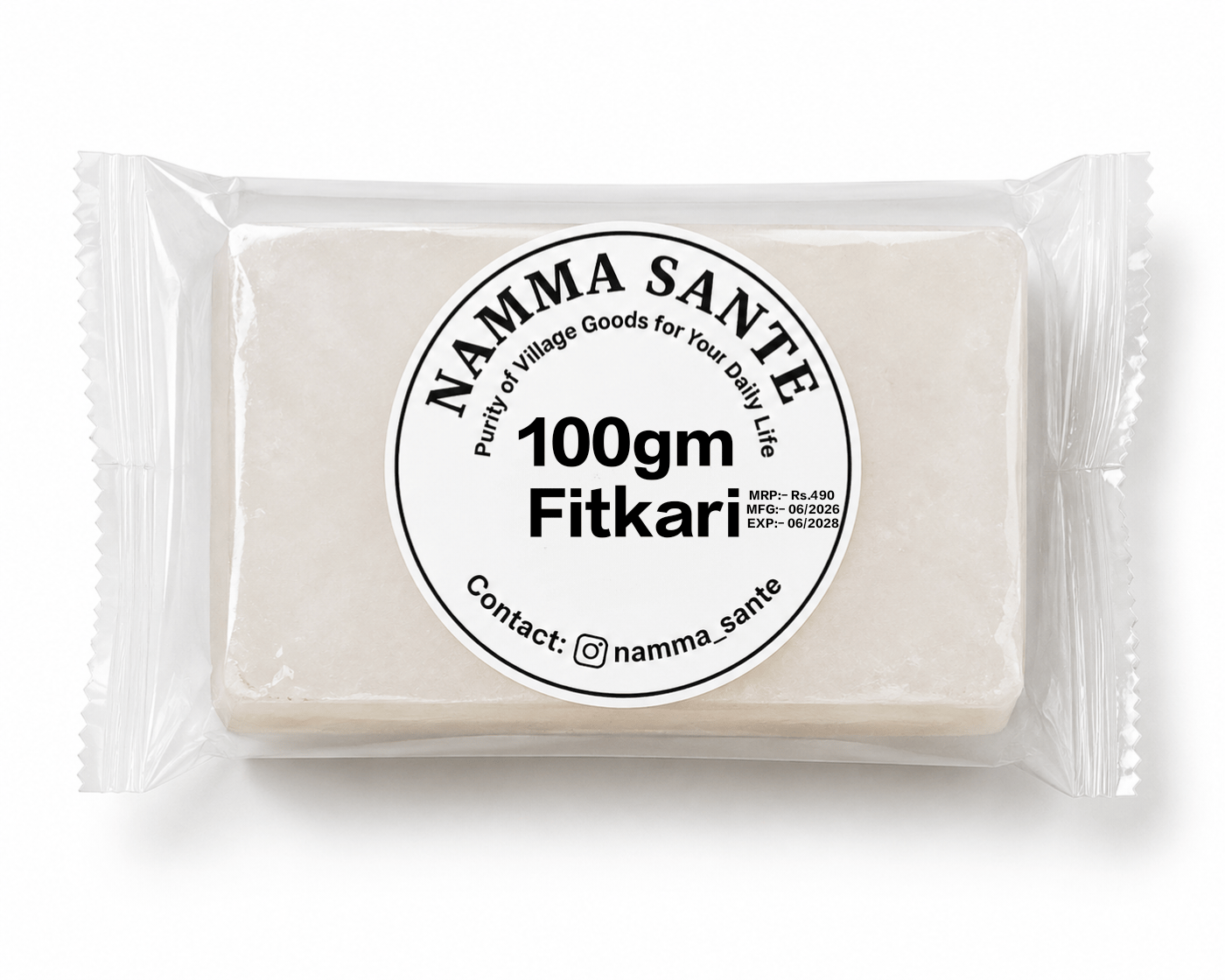 Fitkari, Alum Stone, Potash Alum, Phitkari, Crystal Alum 100gm