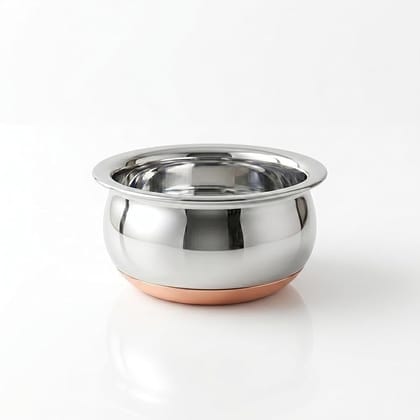 Steel-Copper Handi Serving Bowl, 13.5cm