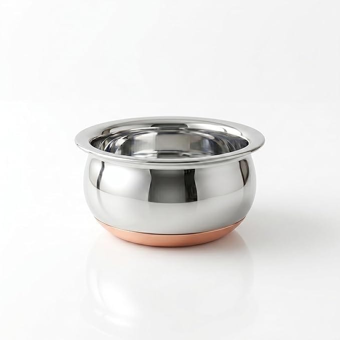 Steel-Copper Handi Serving Bowl, 13.5cm