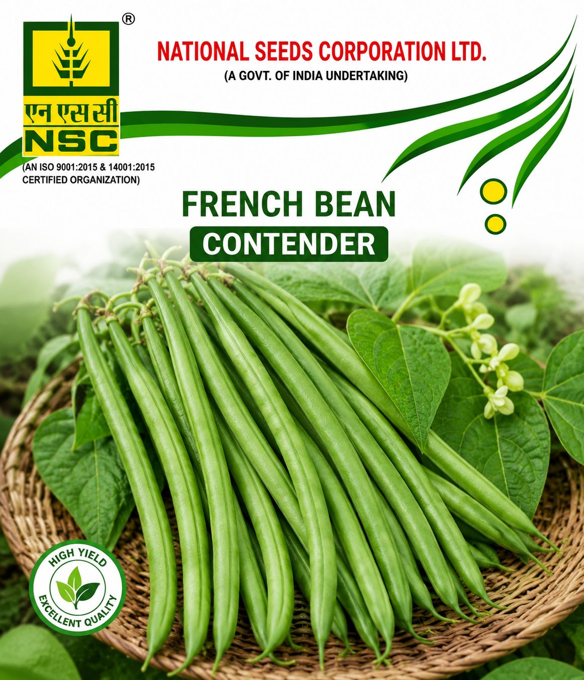 NSC French Bean, Contender Variety, 250 gram Truthfully Labelled Seed Pouch