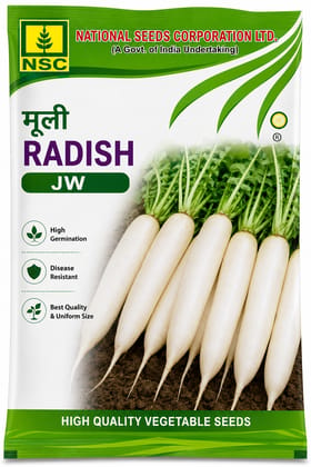 NSC Radish, JW Variety, 250 Gram Truthfully Labelled Seed Pouch