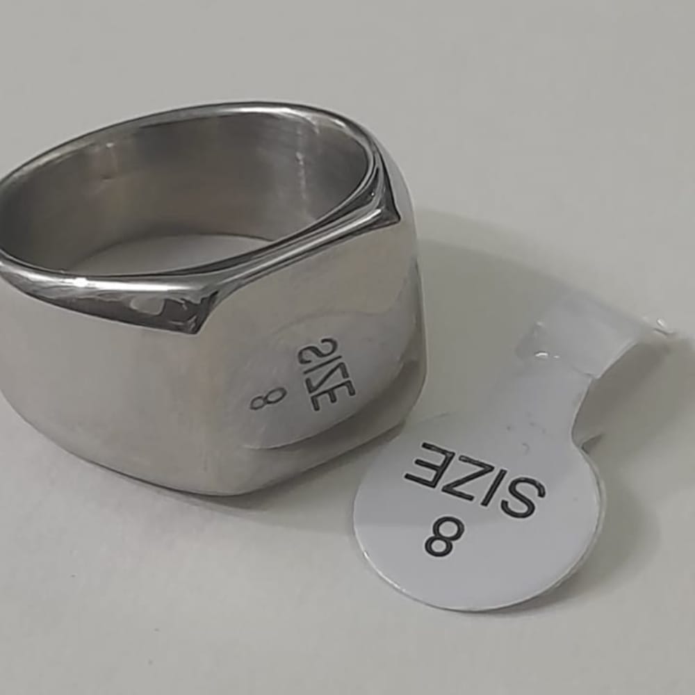 Men's Silver Signet Steel Ring