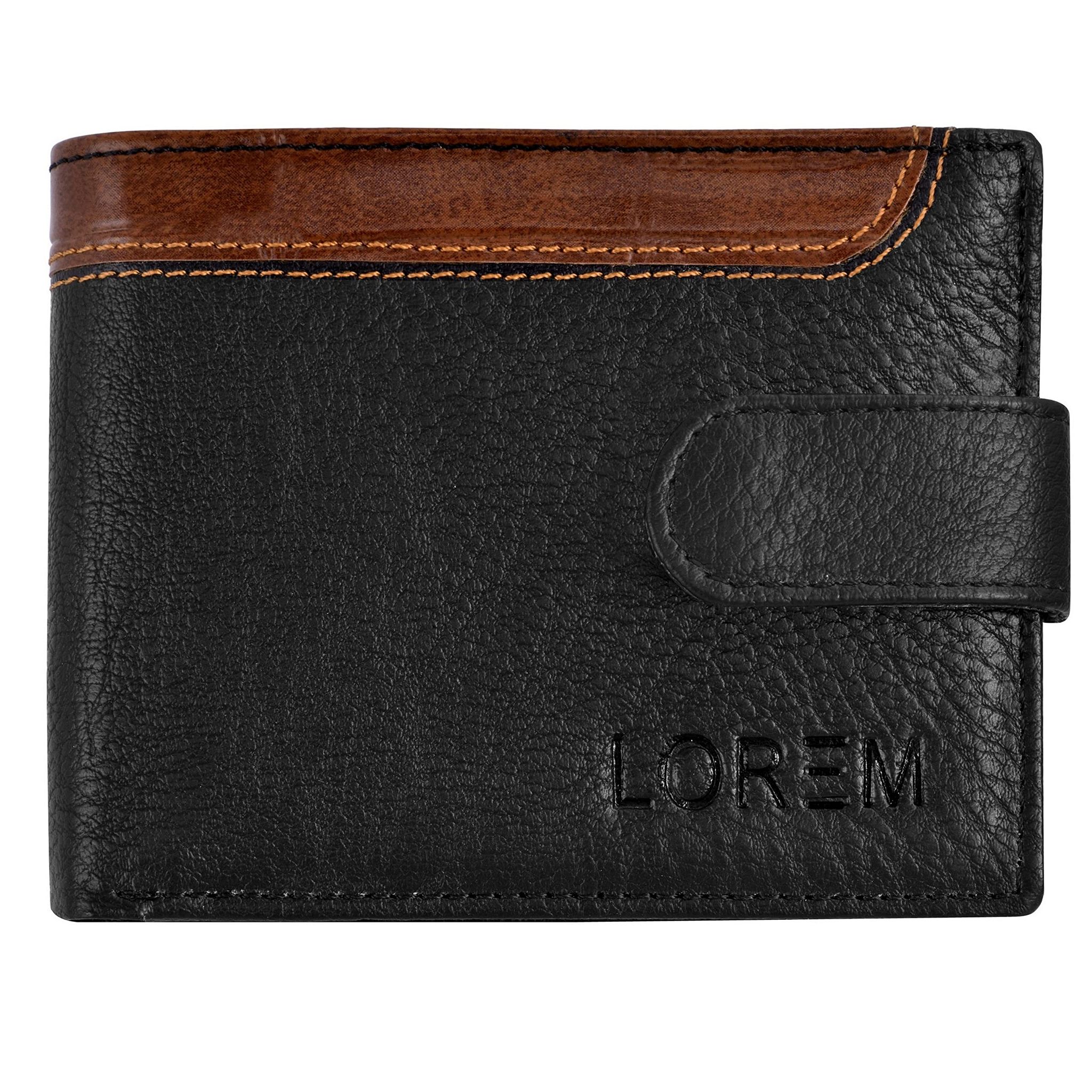 Dual Color Bi-Fold Premium Faux Leather 3 ATM Card Slots Wallet for Men-B