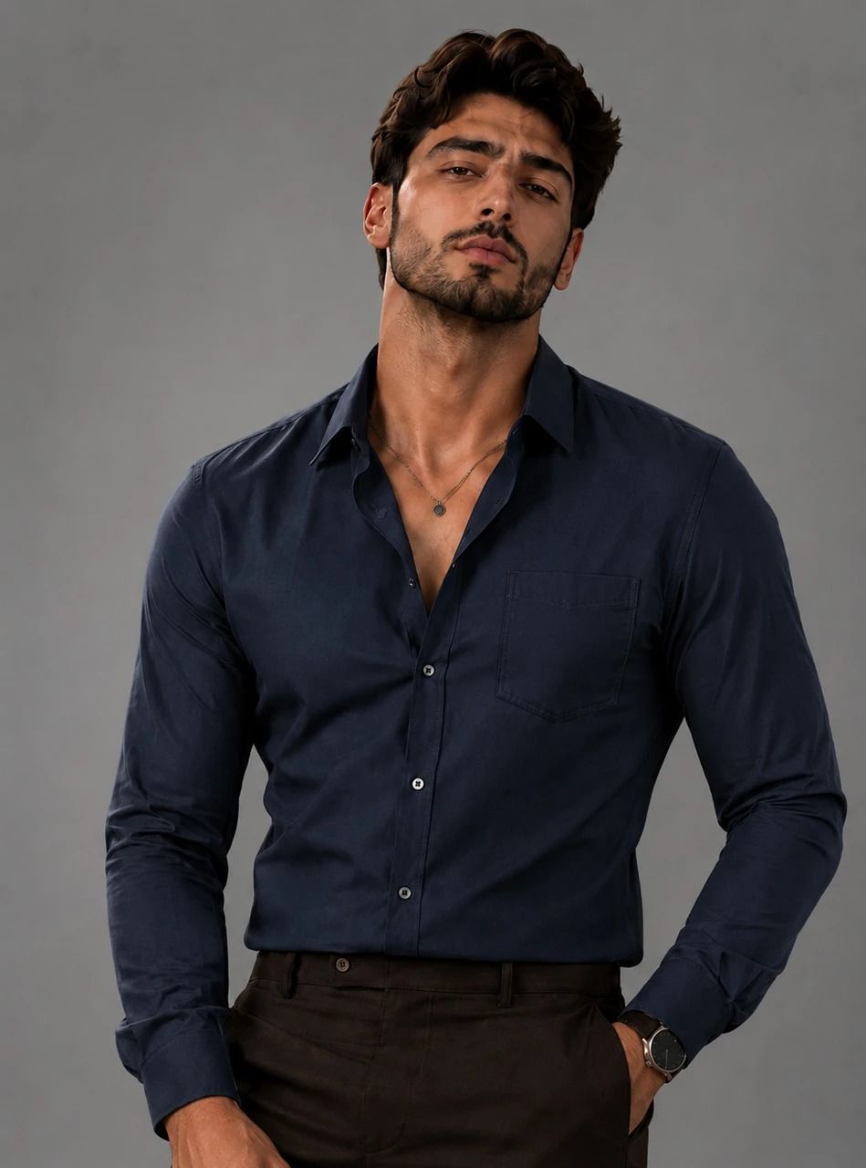 Men's Premium Navy Blue Formal Shirt