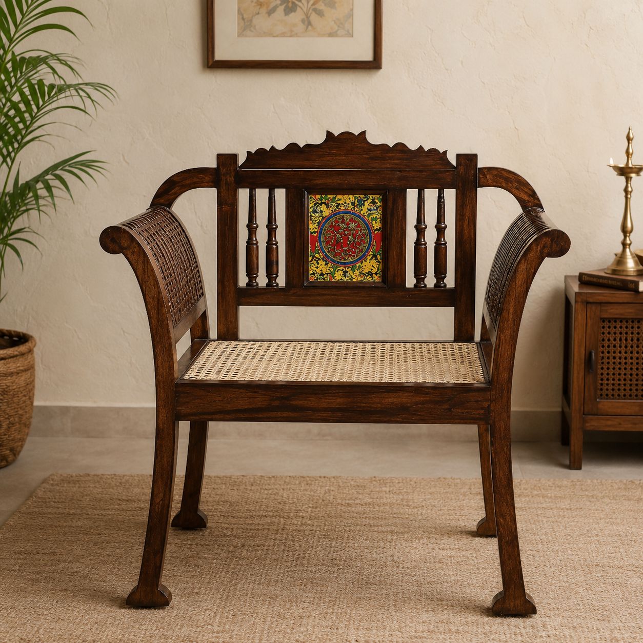 OONA SINGLE SEATER CHAIR ALPA TEAKWOOD WALNUT FINISH AAC300162
