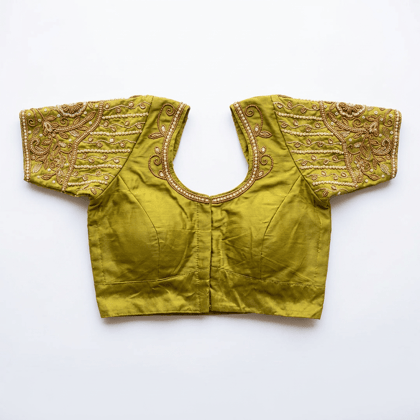 Women's Embroidered Olive Green Blouse Piece Women's Embroidered Olive Green Blouse Piece