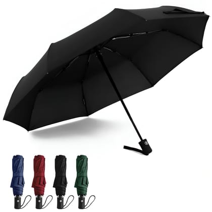  Travel Umbrella Automatic Open 3-Fold UV Protection Wind Resistant Auto Folding and Portable Umbrellas for Rain Sun Men & Women (Pack of 1, Random)