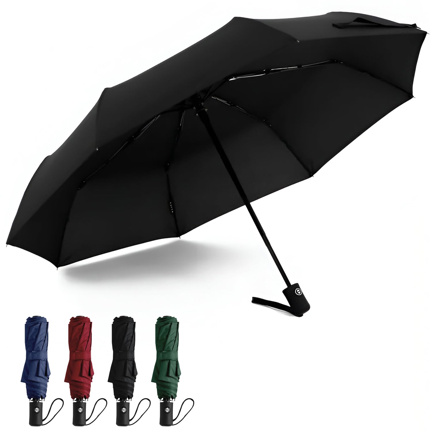  Travel Umbrella Automatic Open 3-Fold UV Protection Wind Resistant Auto Folding and Portable Umbrellas for Rain Sun Men & Women (Pack of 1, Random)