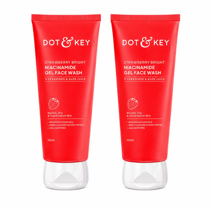 Strawberry Bright Niacinamide Gel Face Was h || COMBO PACK OF 2 PCS 9EACH 100ML)