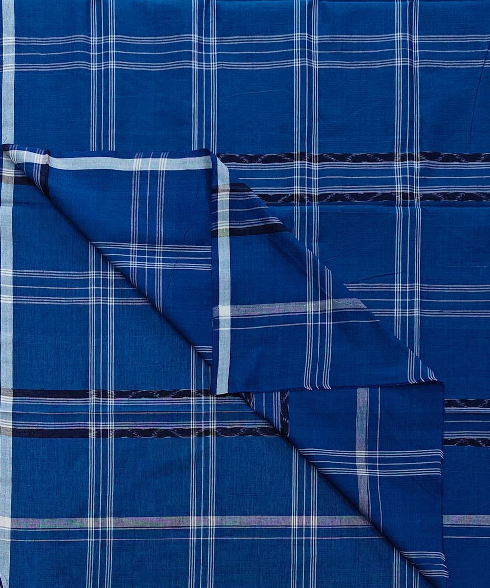 Blue Sambalpuri Handwoven Cotton Lungi SFCLUN2078