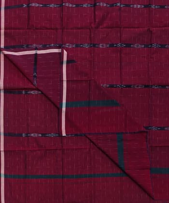 Maroon Black Sambalpuri Handwoven Cotton Lungi SFCLUN2100