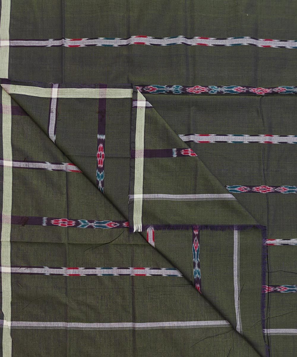 Olive Sambalpuri Handwoven Cotton Lungi SFCLUN2390