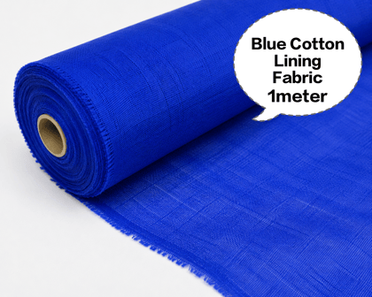 Blue Cotton Lining Fabric, Neeli Cotton Lining Kapda, Neela Cotton Astar Kapda, Neeli Lining Batte, Blue Cotton Inner Fabric 1meter 