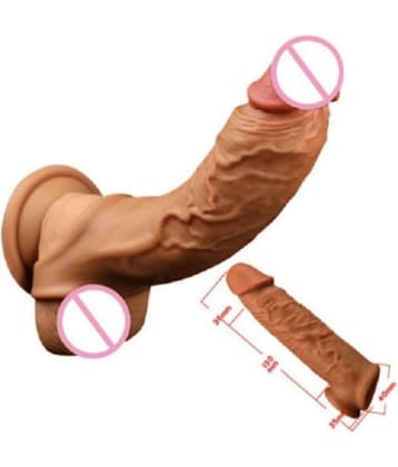 BAJATE RAHO 6 Inch Brown Silicone Dragon Condom for Men | Skin-Friendly, Durable & Reusable Design