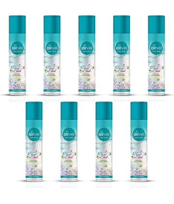 Airvel Floral Fragrance Room Spray Air Freshener for Home, Bathroom and Car 217ml ( Pack of 9 )