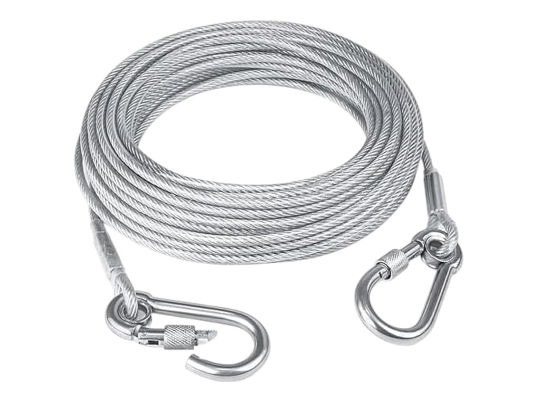 Steel Clothes Drying Rope 5 Meter with Locking Hooks, Heavy Duty Portable Laundry Clothesline Wire for Balcony, Camping, Indoor & Outdoor Use