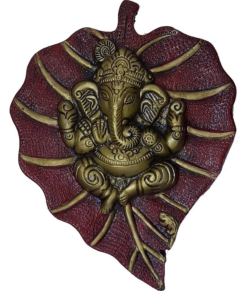 Spherulemuster Pan Patta Ganesh Wall Hanging Aluminium Ganesha Idol 19 cms - Pack of 1