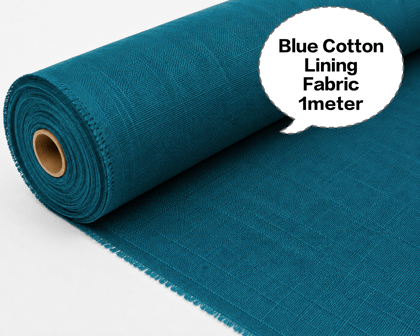 Blue Cotton Lining Fabric, Neeli Cotton Lining Kapda, Neela Cotton Astar Kapda, Neeli Lining Batte, Blue Cotton Inner Fabric 1meter 