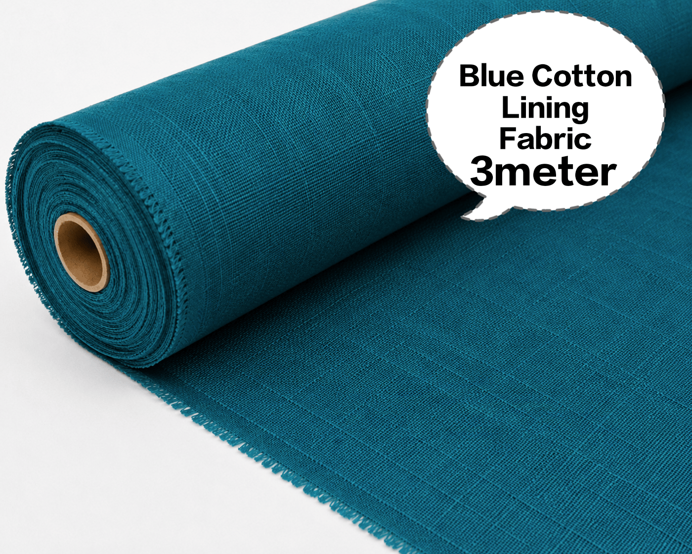 Blue Cotton Lining Fabric, Neeli Cotton Lining Kapda, Neela Cotton Astar Kapda, Neeli Lining Batte, Blue Cotton Inner Fabric 3meter