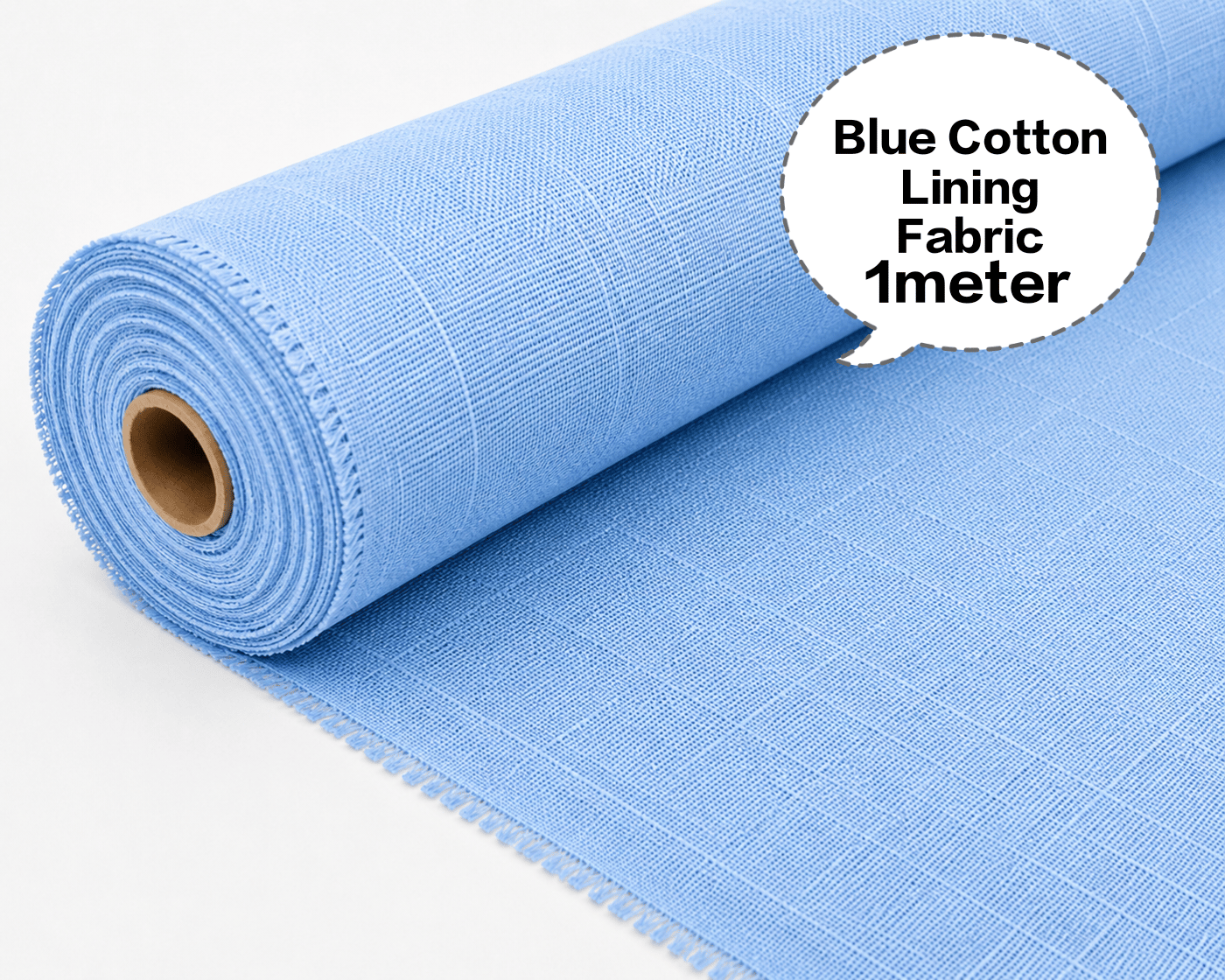 Blue Cotton Lining Fabric, Neeli Cotton Lining Kapda, Neela Cotton Astar Kapda, Neeli Lining Batte, Blue Cotton Inner Fabric 1meter