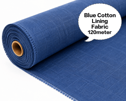 Blue Cotton Lining Fabric, Neeli Cotton Lining Kapda, Neela Cotton Astar Kapda, Neeli Lining Batte, Blue Cotton Inner Fabric 120meter 