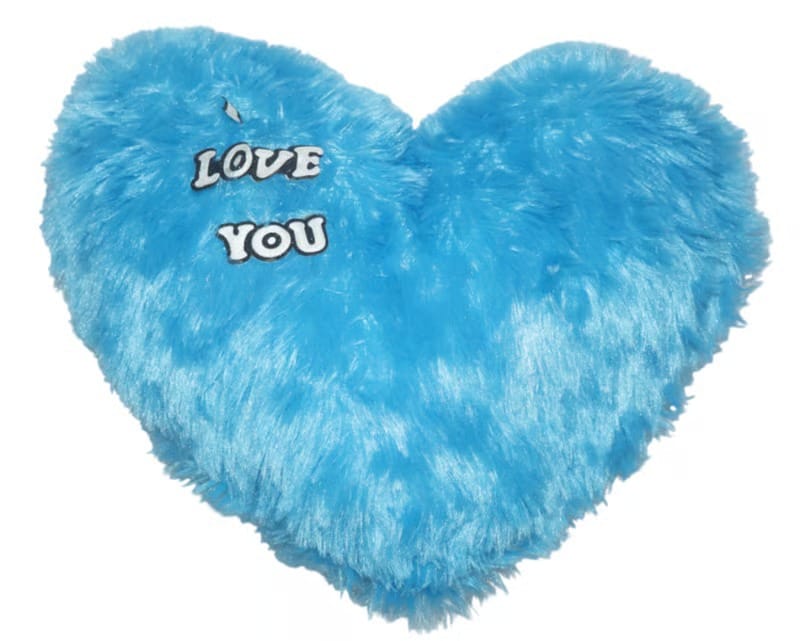 Blue Heart Plush Pillow