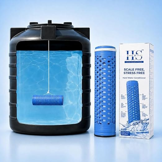Water Conditioner for Whole House Protection | 1500 Ltr Tank Capacity | Fix Hard Water Without Salt or Electricity | Reduces Hair Fall, Skin Dryness & Limescale | DIY Installation