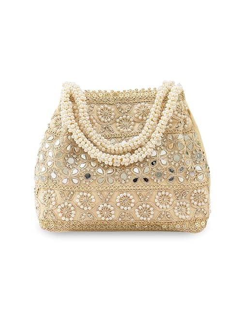 Vesara Golden Potli Handbags For Women | Potli Bags For Ladies For Wedding | Potli Bags For Women