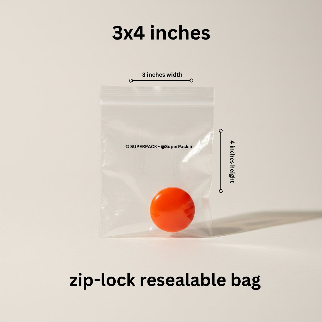 3x4 inch ziplock pouches (pack of 200)