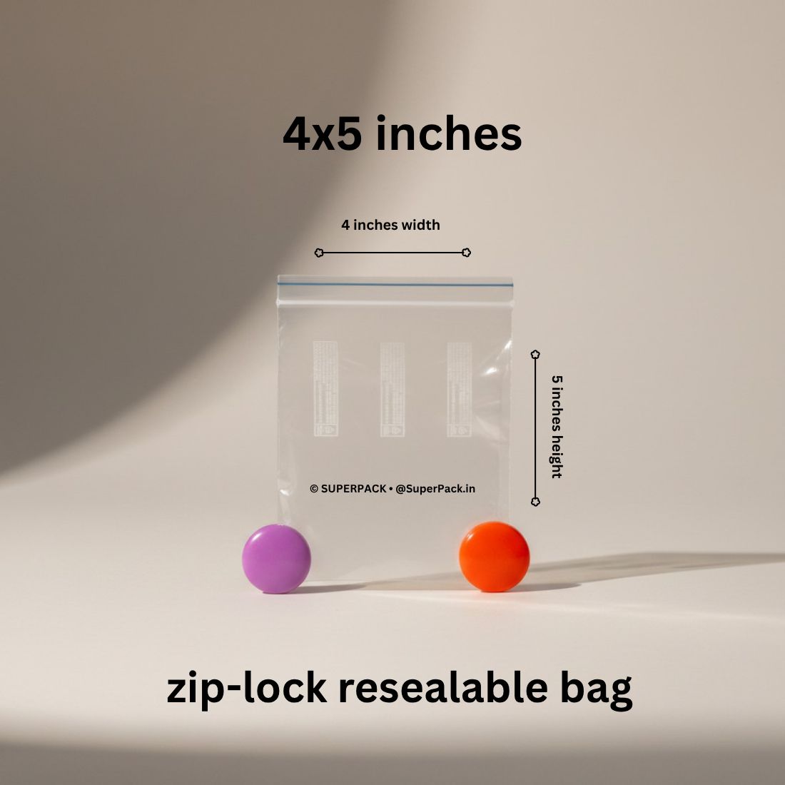 4x5 inch ziplock bag (pack of 200)
