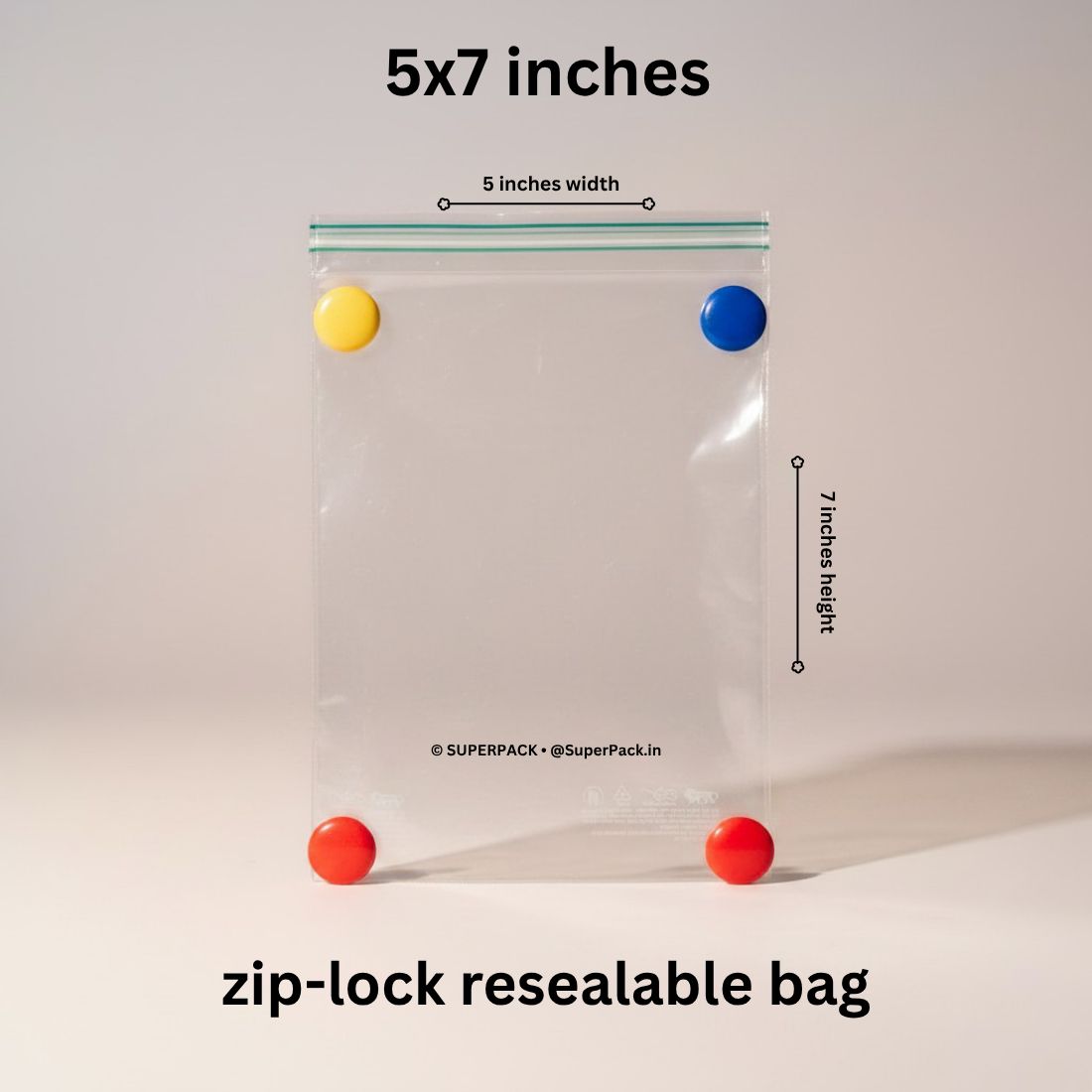 5x7 inch ziplock bag (pack of 100)
