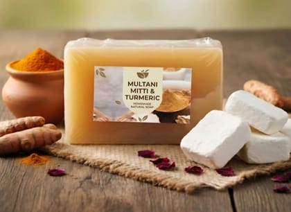Homemade Multani Mitti & Turmeric Natural Soap Bar Homemade Multani Mitti & Turmeric Natural Soap Bar