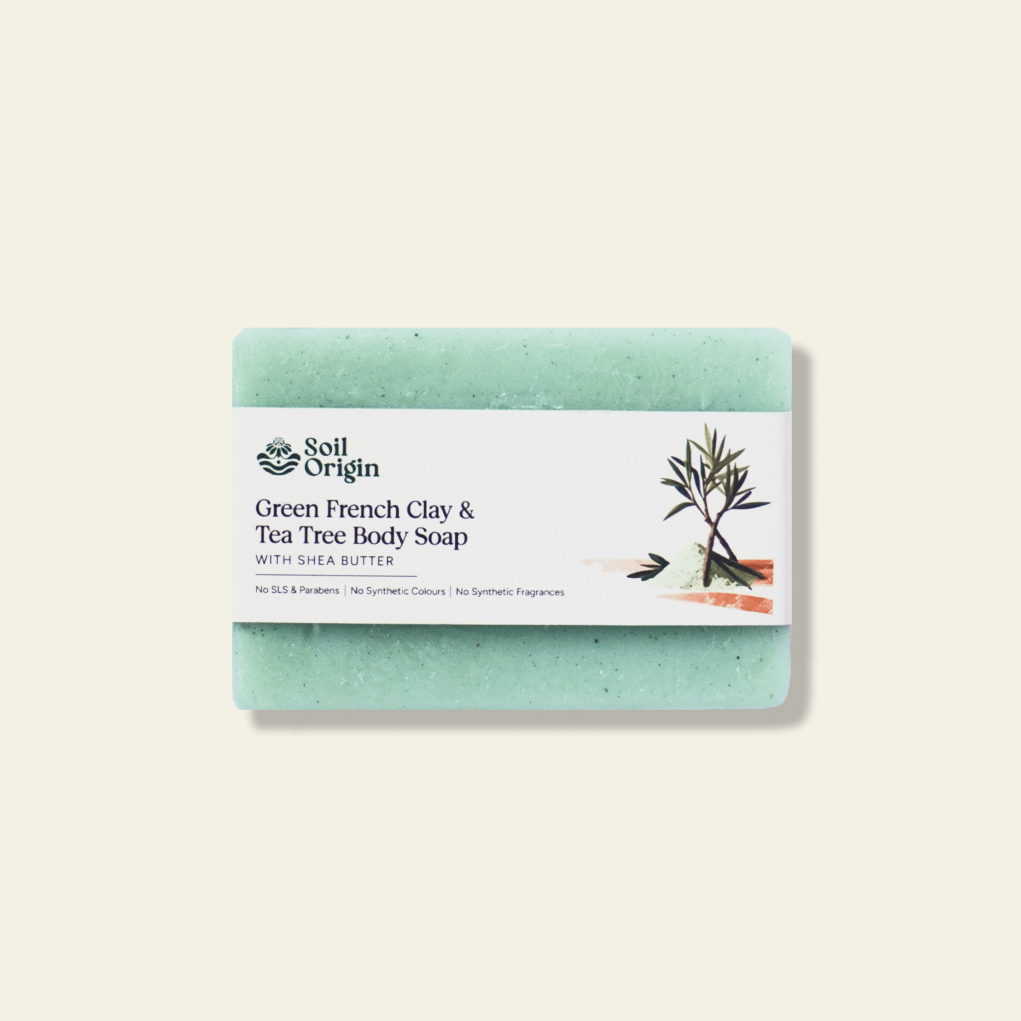Green French Clay & Tea Tree Body Soap With Shea Butter - 100 Gm