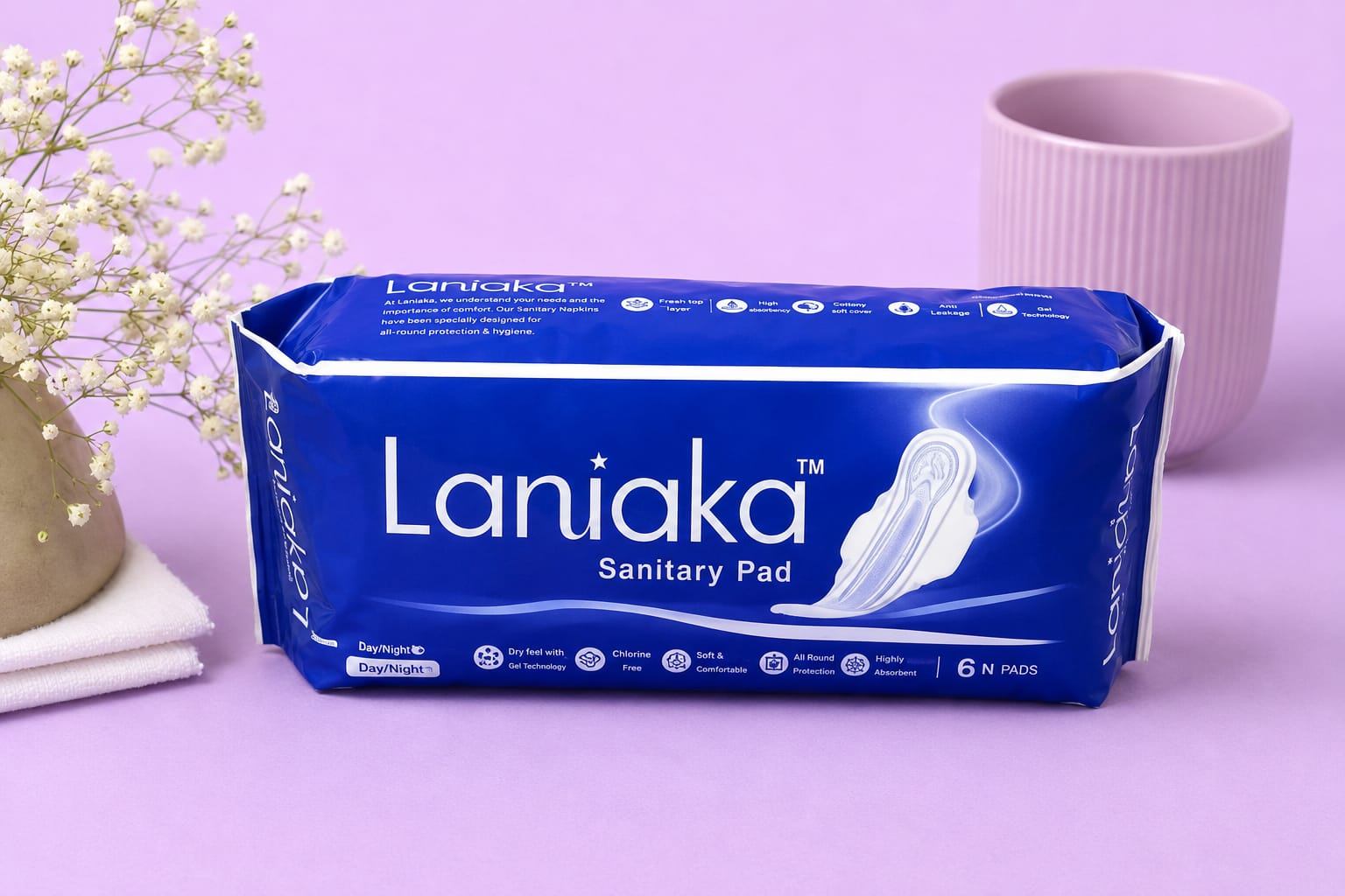 Laniaka Sanitary Pads (6 N Pads, 280 mm)