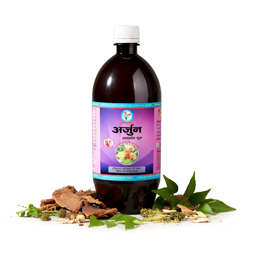 Bharat Gram Udyog Arjun Ashwagandha - Heart Friendly and BP Care, 1 L