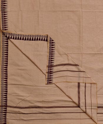Beige Sambalpuri Handwoven Cotton Joda SFSJOD2144