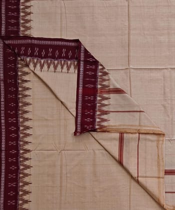 Beige Sambalpuri Handwoven Cotton Joda SFSJOD2159