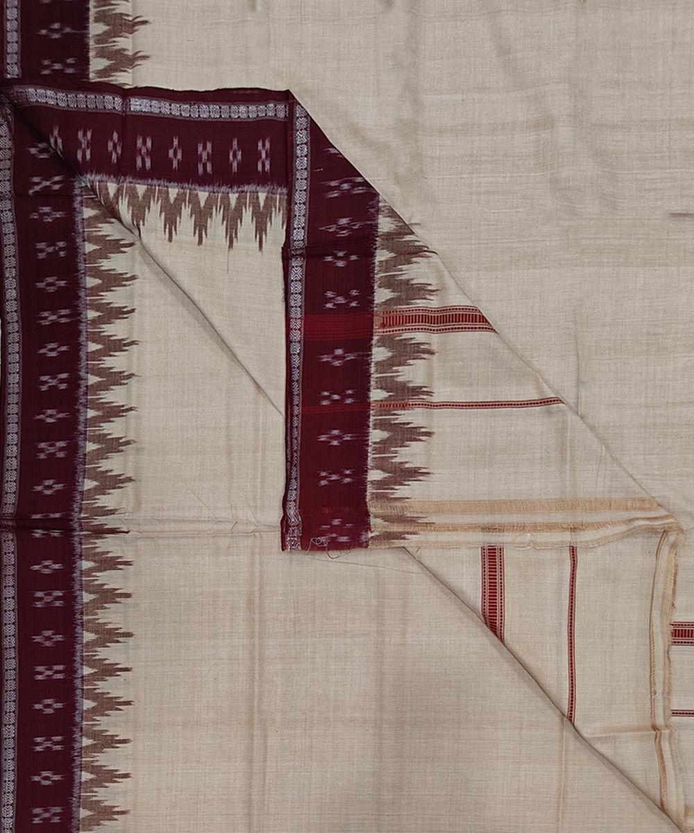 Brown Sambalpuri Handwoven Cotton Joda SFCJOD2369