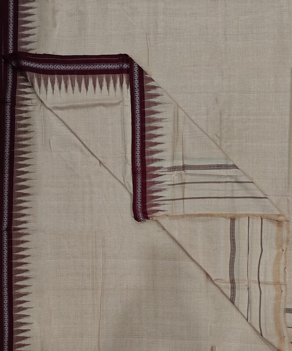 Beige Sambalpuri Handwoven Cotton Joda SFCJOD2375