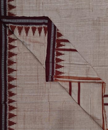 Beige Sambalpuri Handwoven Cotton Joda SFCJOD2376