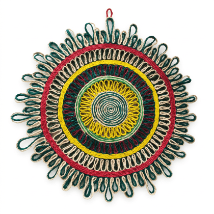 Multicolored Banana Fibre Tea Poi Mat