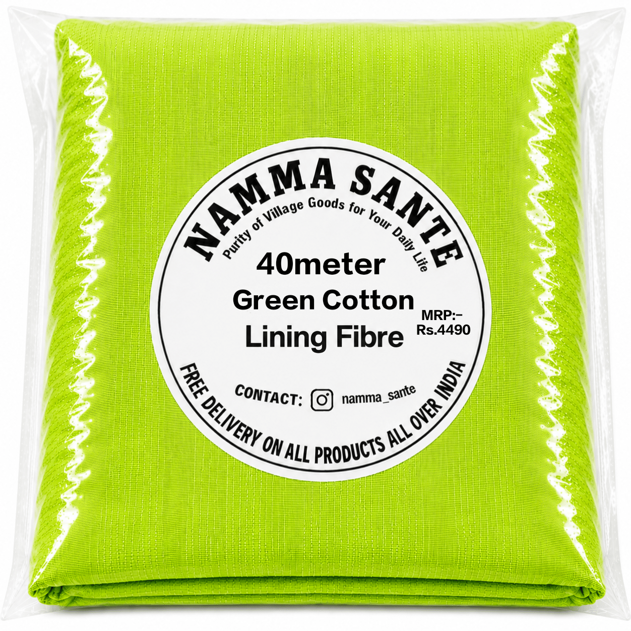 Green Cotton Lining Fabric, Hara Cotton Lining Kapda, Hara Astar Kapda, Green Cotton Inner Fabric, Green Cotton Lining Cloth 40meter 
