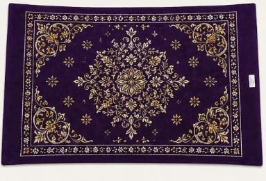 Luxury Purple and Gold Traditional Floor Mat