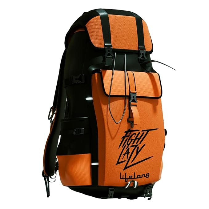 Lifelong 80 Ltr Travel Backpack - Rucksack Bags For Men & Women's - Trekking Bag Laptop Compartment - Tourist Bag For Travel (Orange)