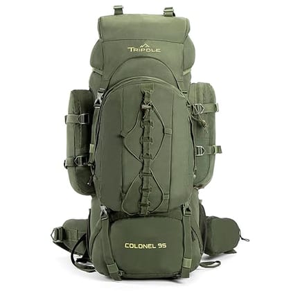 TRIPOLE Colonel Metal Frame Rucksack with Detachable Bag & Rain Cover for Trekking & Travelling | Men & Women | 3 Year Warranty